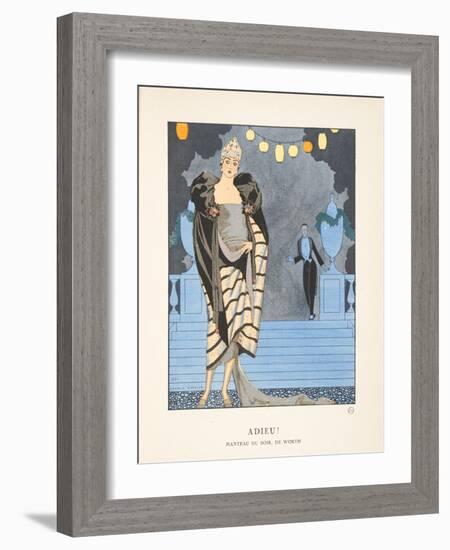 Adieu, from a Collection of Fashion Plates, 1921 (Pochoir Print)-Georges Barbier-Framed Giclee Print