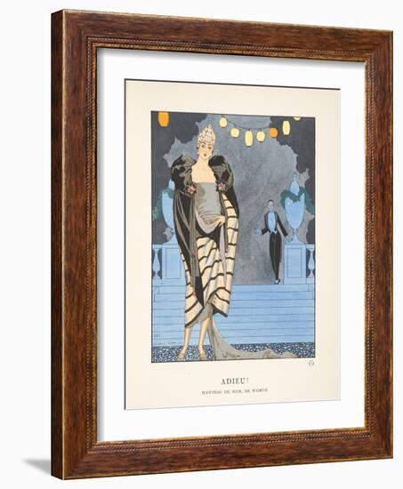 Adieu, from a Collection of Fashion Plates, 1921 (Pochoir Print)-Georges Barbier-Framed Giclee Print