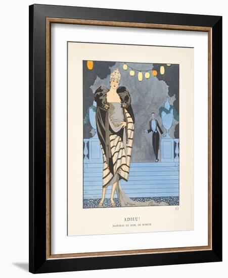 Adieu, from a Collection of Fashion Plates, 1921 (Pochoir Print)-Georges Barbier-Framed Giclee Print