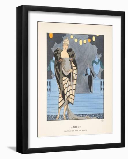 Adieu, from a Collection of Fashion Plates, 1921 (Pochoir Print)-Georges Barbier-Framed Giclee Print