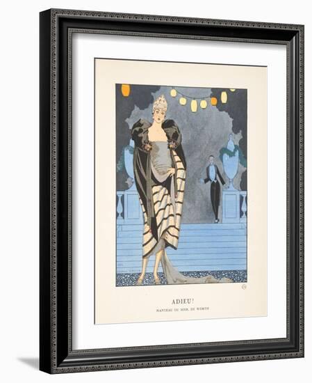 Adieu, from a Collection of Fashion Plates, 1921 (Pochoir Print)-Georges Barbier-Framed Giclee Print