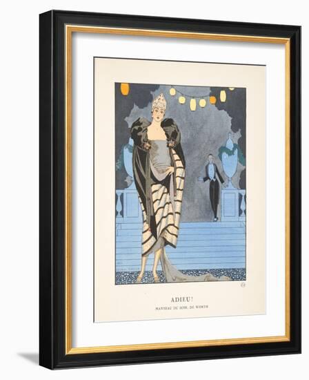 Adieu, from a Collection of Fashion Plates, 1921 (Pochoir Print)-Georges Barbier-Framed Giclee Print