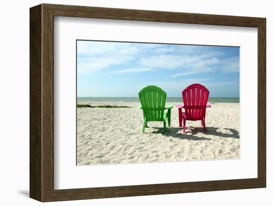 Adirondack Beach Chairs with Ocean View-Pond Shots-Framed Photographic Print