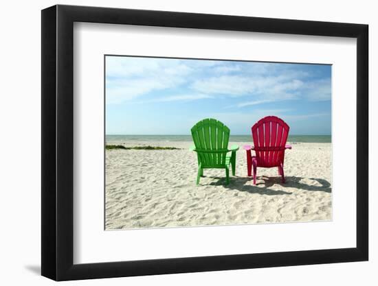 Adirondack Beach Chairs with Ocean View-Pond Shots-Framed Photographic Print