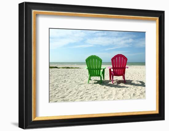 Adirondack Beach Chairs with Ocean View-Pond Shots-Framed Photographic Print