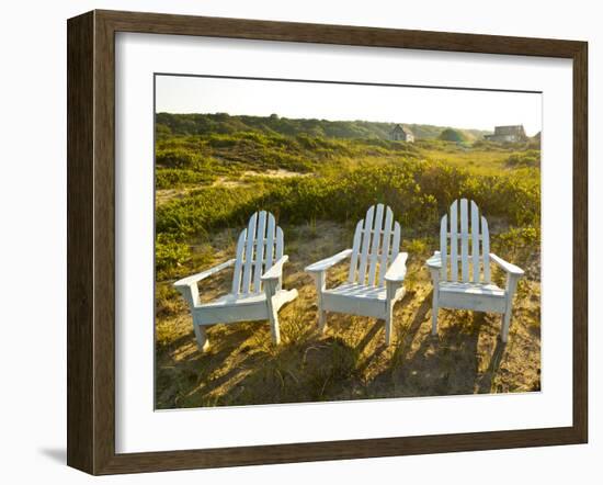Adirondack Chairs on Lawn at Martha's Vineyard Near the Beach-James Shive-Framed Photographic Print