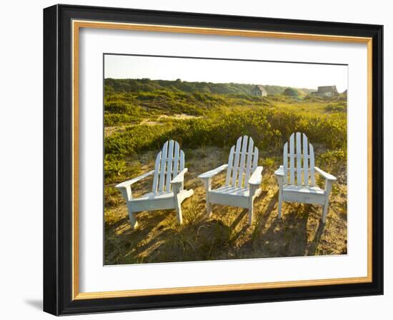 Adirondack Chairs on Lawn at Martha's Vineyard Near the Beach-James Shive-Framed Photographic Print