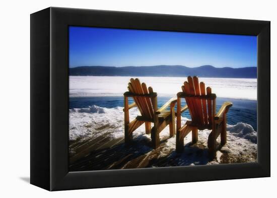 Adirondack Chairs on the Deck-George Oze-Framed Premier Image Canvas