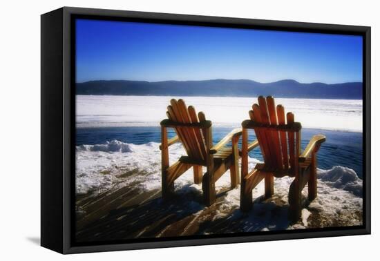 Adirondack Chairs on the Deck-George Oze-Framed Premier Image Canvas