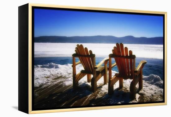 Adirondack Chairs on the Deck-George Oze-Framed Premier Image Canvas