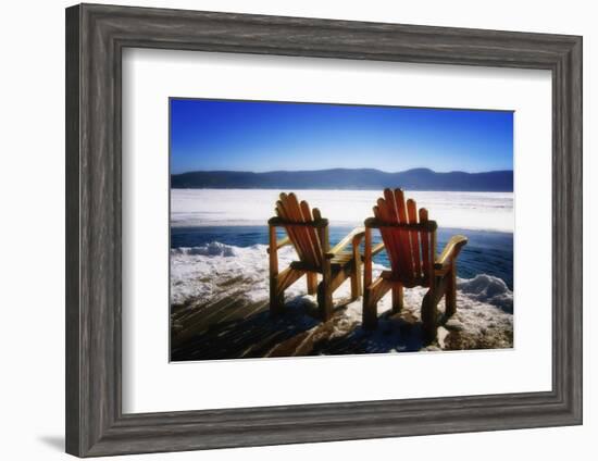 Adirondack Chairs on the Deck-George Oze-Framed Photographic Print