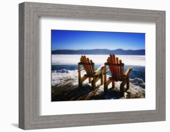 Adirondack Chairs on the Deck-George Oze-Framed Photographic Print