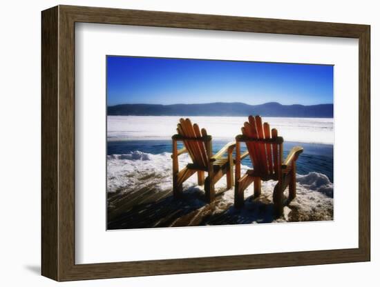 Adirondack Chairs on the Deck-George Oze-Framed Photographic Print