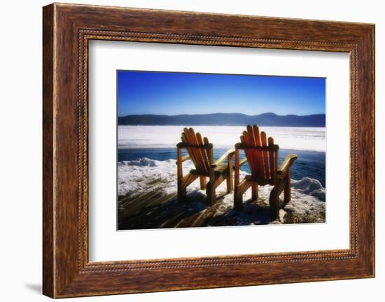 Adirondack Chairs on the Deck-George Oze-Framed Photographic Print