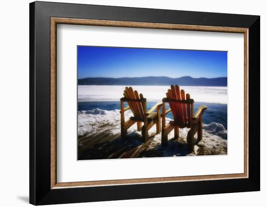 Adirondack Chairs on the Deck-George Oze-Framed Photographic Print