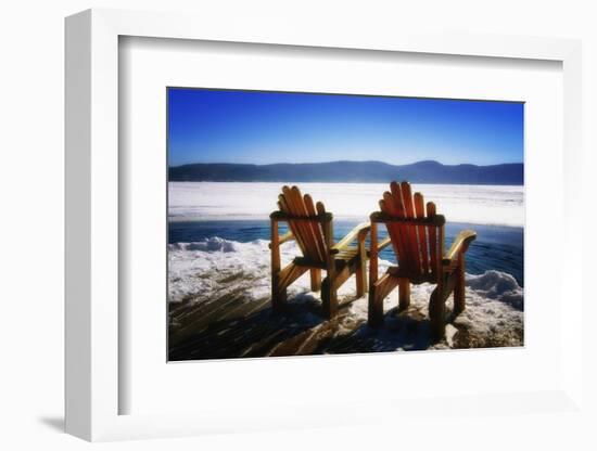 Adirondack Chairs on the Deck-George Oze-Framed Photographic Print