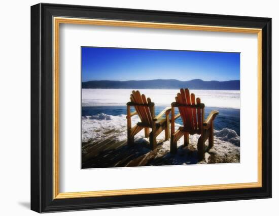 Adirondack Chairs on the Deck-George Oze-Framed Photographic Print