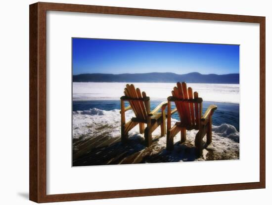 Adirondack Chairs on the Deck-George Oze-Framed Photographic Print