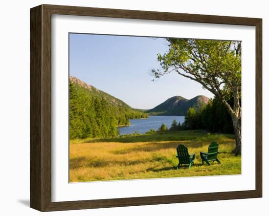 Adirondack Chairs on the Lawn of the Jordan Pond House, Acadia National Park, Mount Desert Island-Jerry & Marcy Monkman-Framed Photographic Print