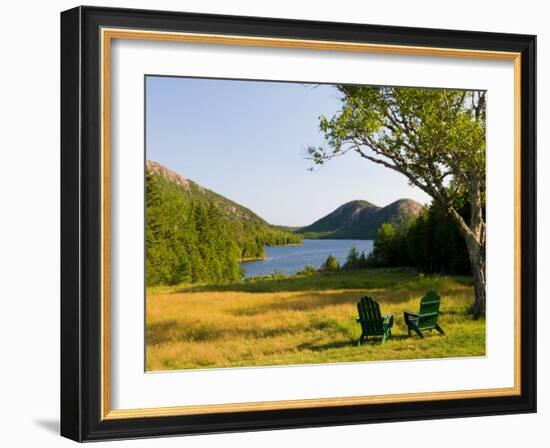 Adirondack Chairs on the Lawn of the Jordan Pond House, Acadia National Park, Mount Desert Island-Jerry & Marcy Monkman-Framed Photographic Print