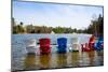 Adirondack Chairs Partially Submerged in the Lake Muskoka, Ontario, Canada-null-Mounted Photographic Print