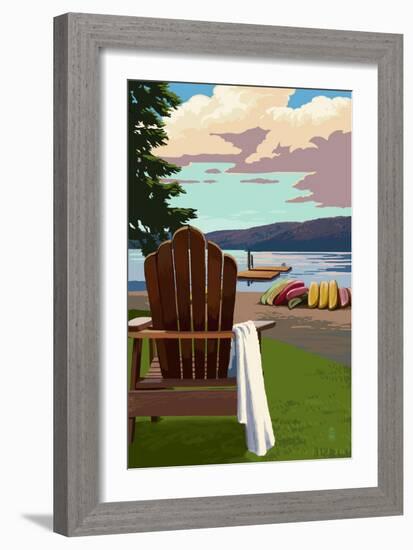 Adirondack Chairs-Lantern Press-Framed Art Print