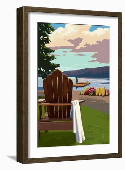 Adirondack Chairs-Lantern Press-Framed Art Print