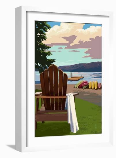 Adirondack Chairs-Lantern Press-Framed Art Print