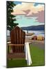 Adirondack Chairs-Lantern Press-Mounted Art Print