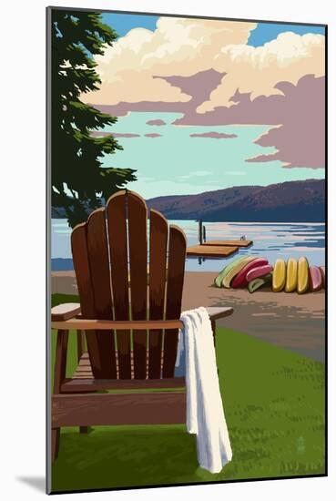 Adirondack Chairs-Lantern Press-Mounted Art Print