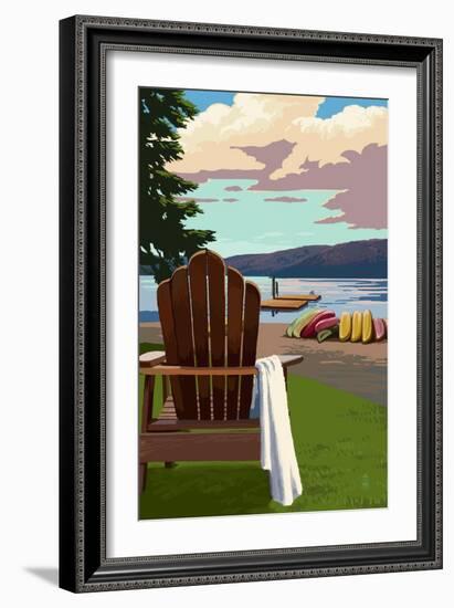 Adirondack Chairs-Lantern Press-Framed Art Print