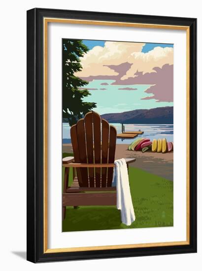 Adirondack Chairs-Lantern Press-Framed Art Print