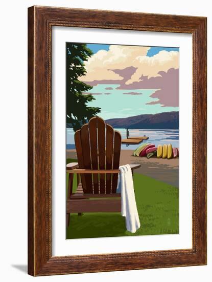 Adirondack Chairs-Lantern Press-Framed Premium Giclee Print