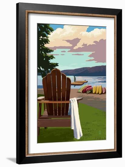 Adirondack Chairs-Lantern Press-Framed Premium Giclee Print