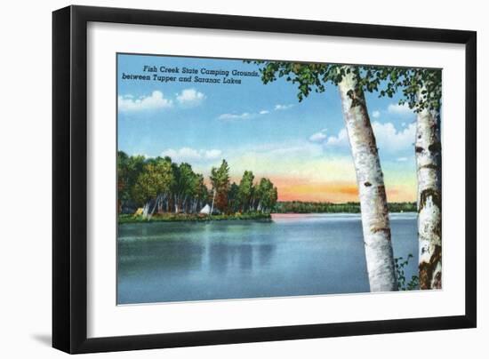 Adirondack Mts, New York - View of Fish Creek State Camping Grounds-Lantern Press-Framed Art Print