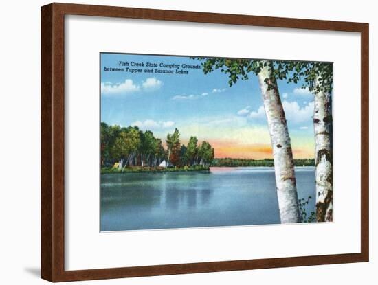 Adirondack Mts, New York - View of Fish Creek State Camping Grounds-Lantern Press-Framed Art Print