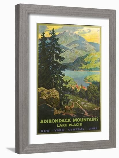 Adirondacks Travel Poster-null-Framed Premium Giclee Print