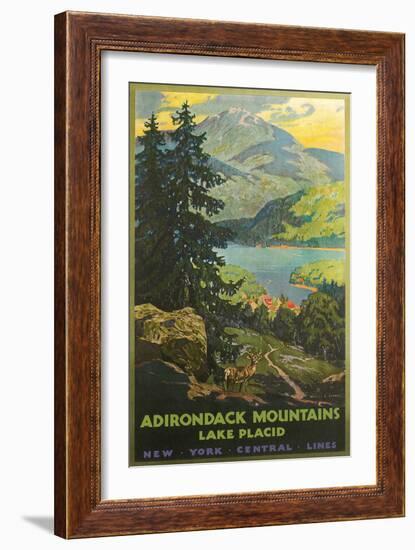 Adirondacks Travel Poster-null-Framed Premium Giclee Print