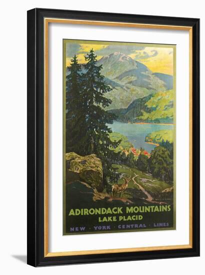 Adirondacks Travel Poster-null-Framed Premium Giclee Print