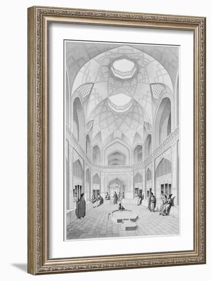 Adji Seid Hussein Bazaar, in Kashan, Voyage Pittoresque of Persia, Engraved by Louis Felix Penel-Pascal Xavier Coste-Framed Giclee Print