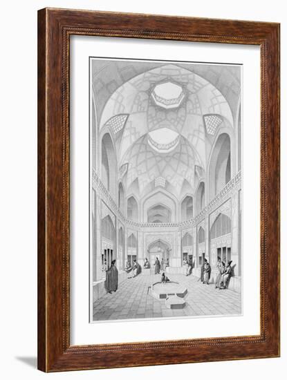 Adji Seid Hussein Bazaar, in Kashan, Voyage Pittoresque of Persia, Engraved by Louis Felix Penel-Pascal Xavier Coste-Framed Giclee Print