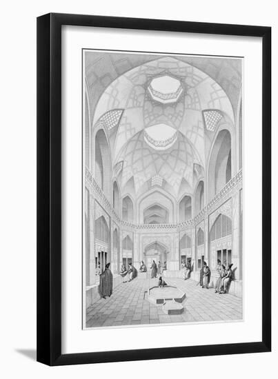 Adji Seid Hussein Bazaar, in Kashan, Voyage Pittoresque of Persia, Engraved by Louis Felix Penel-Pascal Xavier Coste-Framed Giclee Print