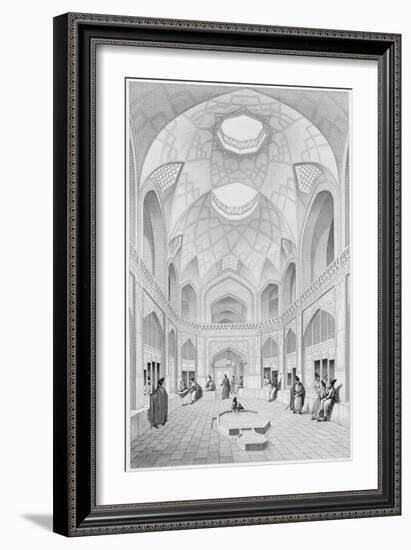 Adji Seid Hussein Bazaar, in Kashan, Voyage Pittoresque of Persia, Engraved by Louis Felix Penel-Pascal Xavier Coste-Framed Giclee Print