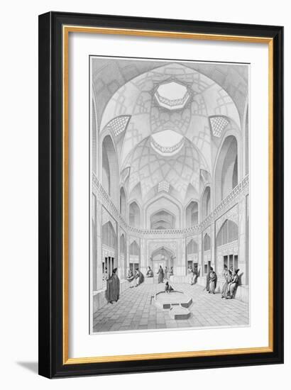 Adji Seid Hussein Bazaar, in Kashan, Voyage Pittoresque of Persia, Engraved by Louis Felix Penel-Pascal Xavier Coste-Framed Giclee Print