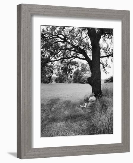 Adlai Stevenson, Illinois Governor and Prospective Democratic Presidential Candidate-Cornell Capa-Framed Photographic Print