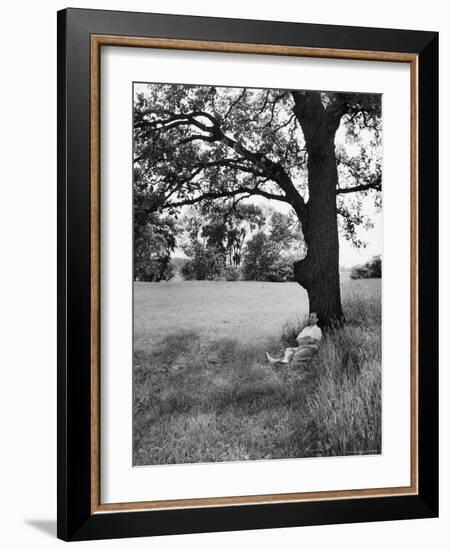 Adlai Stevenson, Illinois Governor and Prospective Democratic Presidential Candidate-Cornell Capa-Framed Photographic Print