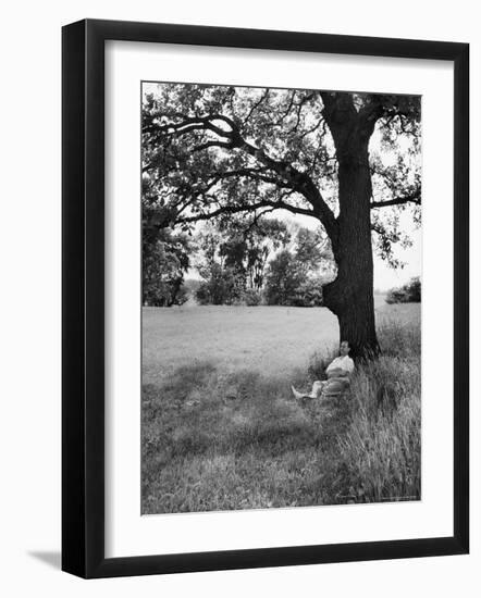 Adlai Stevenson, Illinois Governor and Prospective Democratic Presidential Candidate-Cornell Capa-Framed Photographic Print