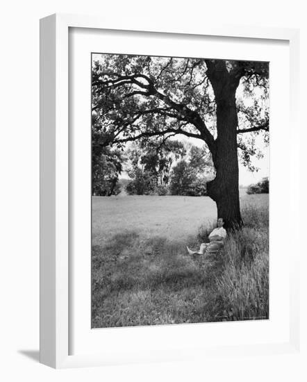 Adlai Stevenson, Illinois Governor and Prospective Democratic Presidential Candidate-Cornell Capa-Framed Photographic Print