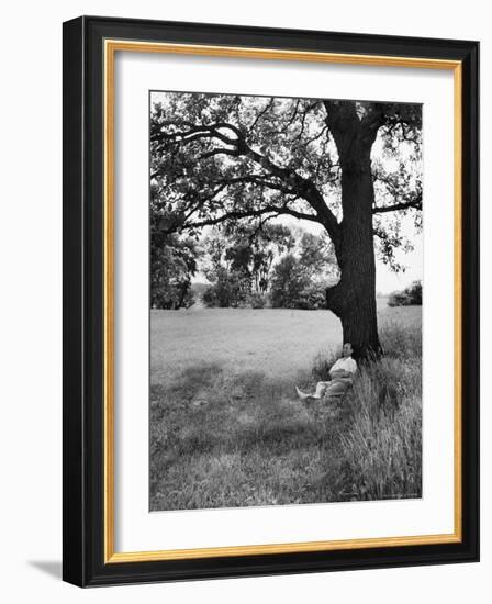 Adlai Stevenson, Illinois Governor and Prospective Democratic Presidential Candidate-Cornell Capa-Framed Photographic Print