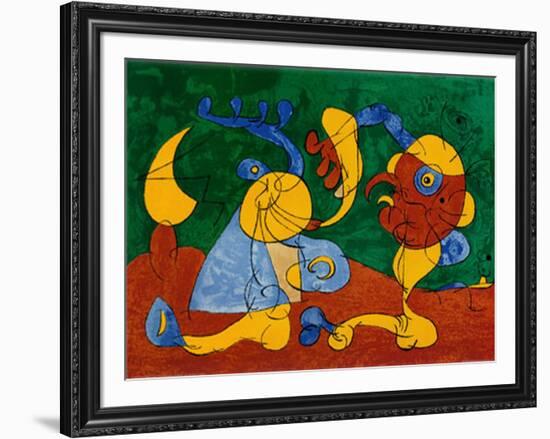 Adlige In Der Fallgrube-Joan Miro-Framed Art Print